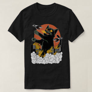 Catzilla Japanese Fire Cat Kaiju Art T-Shirt