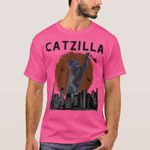 Catzilla Monster Cat Lover Funny Japanese Kitty Ki T-Shirt