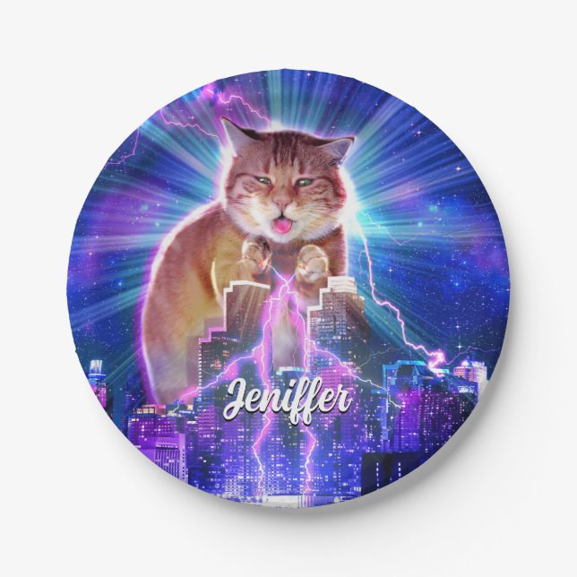 Catzilla                                           paper plate (Front)