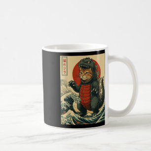 Catzilla Shirt Japanese Art Cat Graphic Men Women Coffee Mug
