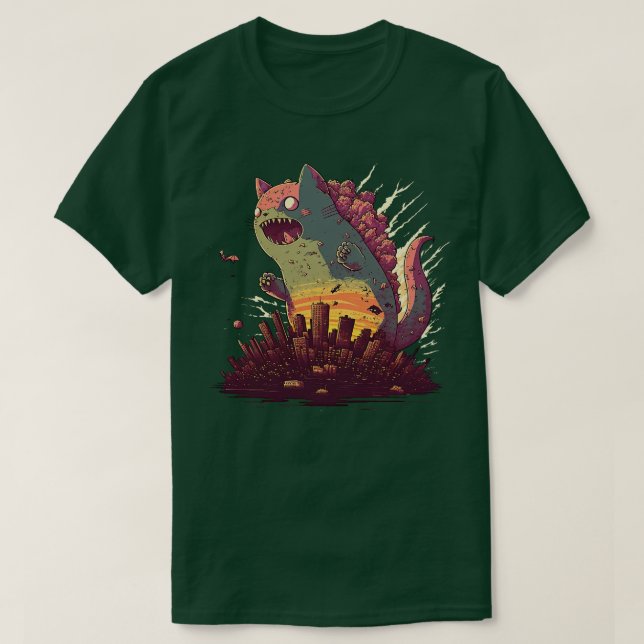 Catzilla sunset T-Shirt (Design Front)