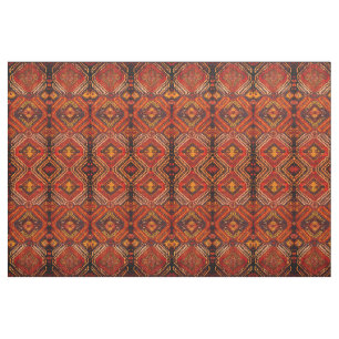 Caucasian rug design in warm colours  fabric