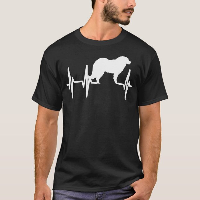 Caucasian Shepherd Heartbeat Dog Mum Dad Pet T-Shirt (Front)