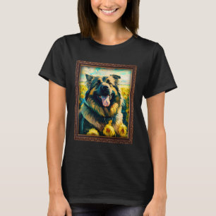 Caucasian Shepherd Painting Sunflower Flower Mom W T-Shirt