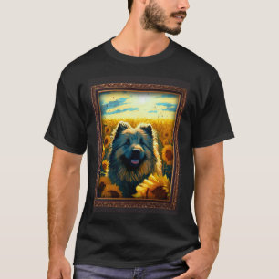 Caucasian Shepherd Painting Sunflower Flower Mom W T-Shirt