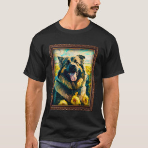 Caucasian Shepherd Painting Sunflower Flower Mum W T-Shirt