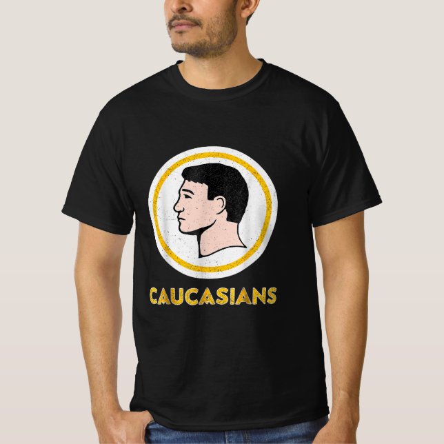 Caucasians Funny Vintage Caucasians Pride T-Shirt (Front)