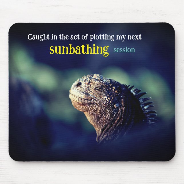 Caught in the act marine iguana  mouse pad (Front)