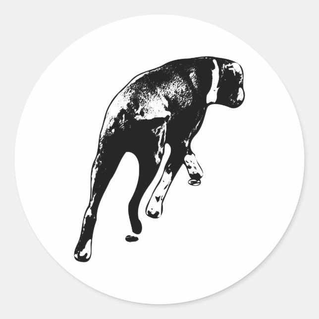 Caught Mid-Step – Rear Angle Dog Classic Round Sticker (Front)