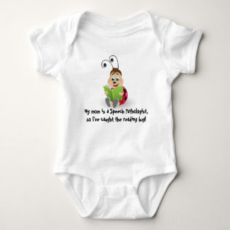 Caught the reading bug mum Speech Pathologist baby Baby Bodysuit