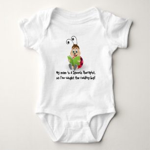 Caught the reading bug mum Speech Therapist baby Baby Bodysuit