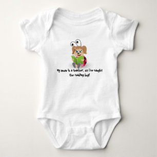 Caught the reading bug mum teacher's baby romper bodysuit