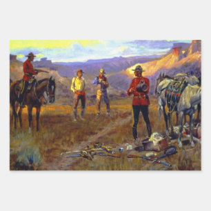 “Caught With the Goods” by Charles M Russell Wrapping Paper Sheet