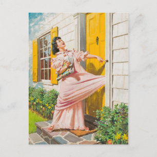 Caughted in the door postcard