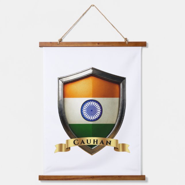 Cauhan India Heritage Shield Hanging Tapestry (Front)