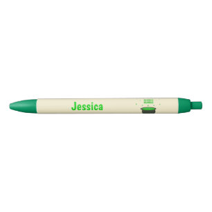 Cauldron and Bubbling Green Brew Halloween Custom Black Ink Pen