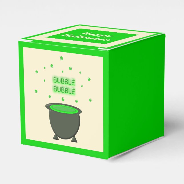 Cauldron and Bubbling Green Brew Halloween Custom Favour Box (Front Side)