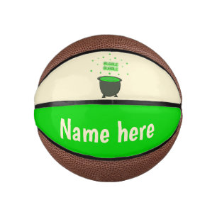 Cauldron and Bubbling Green Brew Halloween Mini Basketball