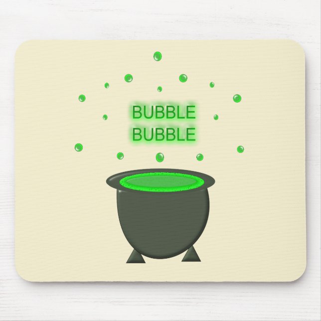Cauldron and Bubbling Green Brew Halloween Mouse Pad (Front)