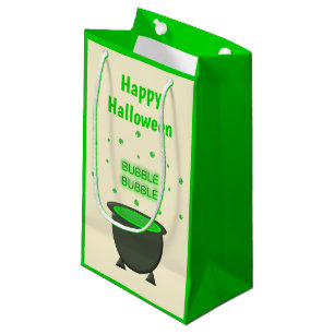 Cauldron and Bubbling Green Brew Halloween Small Gift Bag