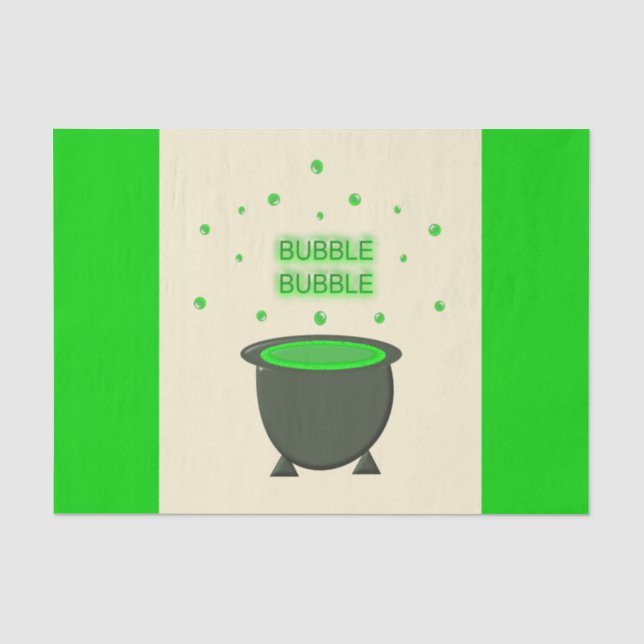 Cauldron and Bubbling Green Brew Halloween Tissue Paper (Front)