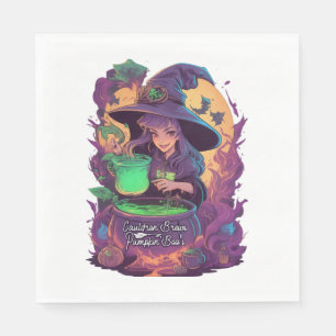 Cauldron Brews Pumpkin Boo’s Sticker Napkin