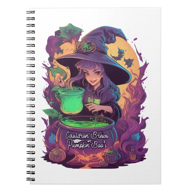 Cauldron Brews Pumpkin Boo’s Sticker Notebook (Front)