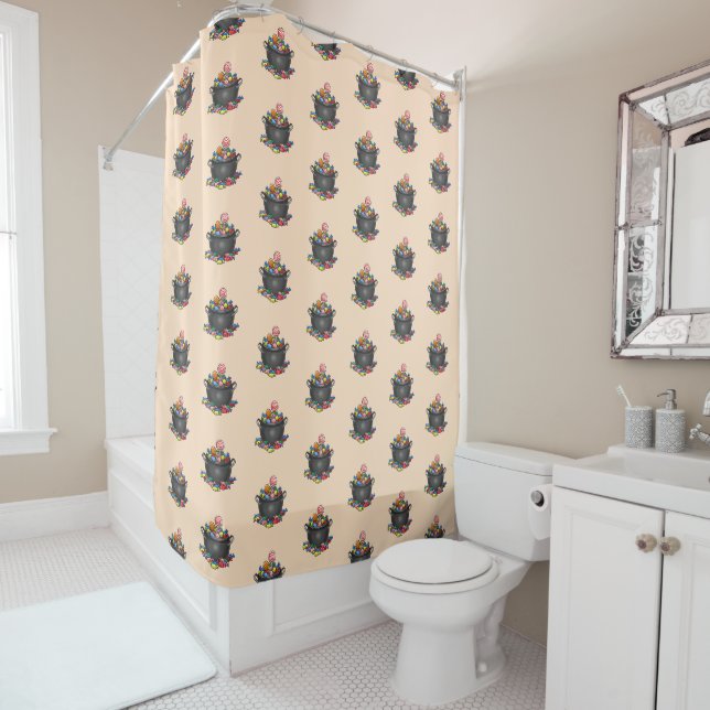 Cauldron for Trick or Treat Shower Curtain (In Situ)