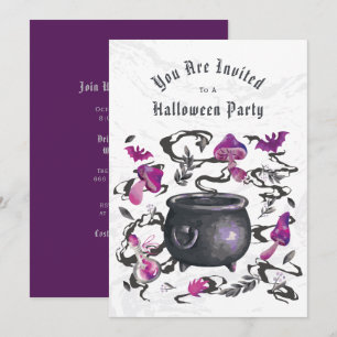 Cauldron Halloween Party Invitation