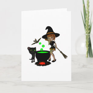 Cauldron Witch Card