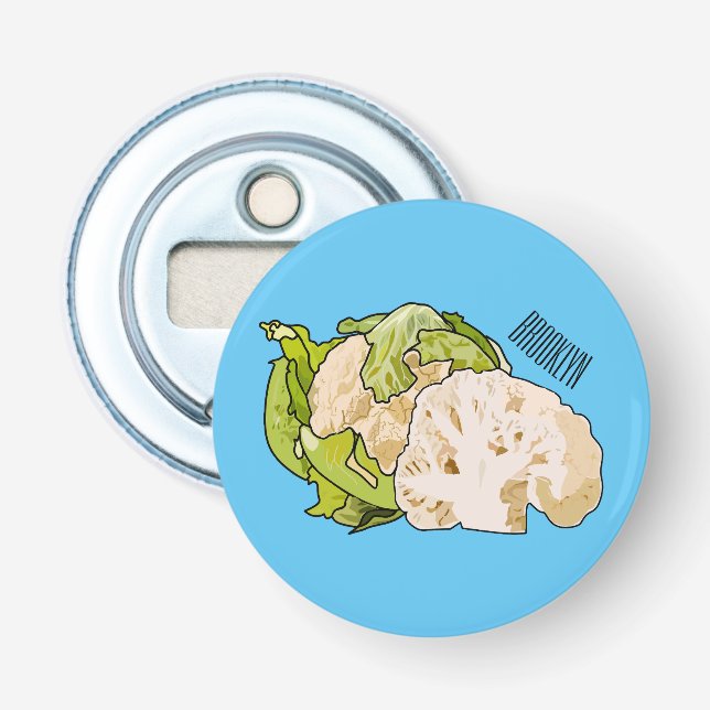 Cauliflower cartoon illustration bottle opener (Front)