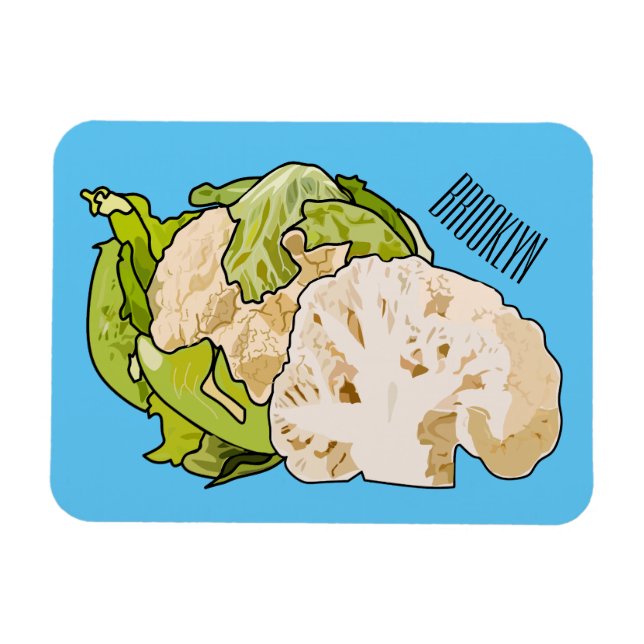 Cauliflower cartoon illustration magnet (Horizontal)