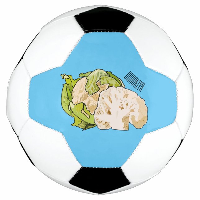 Cauliflower cartoon illustration soccer ball (Front)