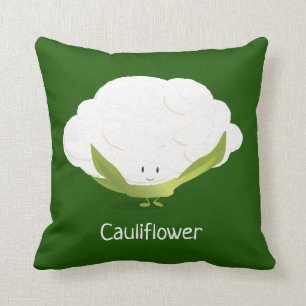 Cauliflower character Throw Pillow