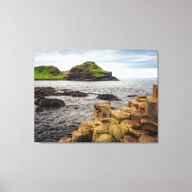 Causeway Coast Basalt Columns Ireland Landscape Canvas Print (Front)