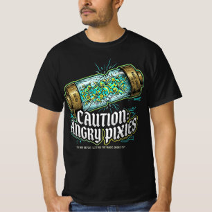 Caution Angry Pixies Electrician Gift T-Shirt