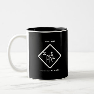 Caution Architect at Work Two-Tone Coffee Mug