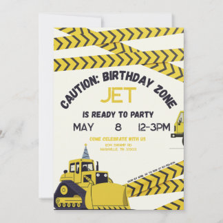 Caution: Birthday Zone Invitation