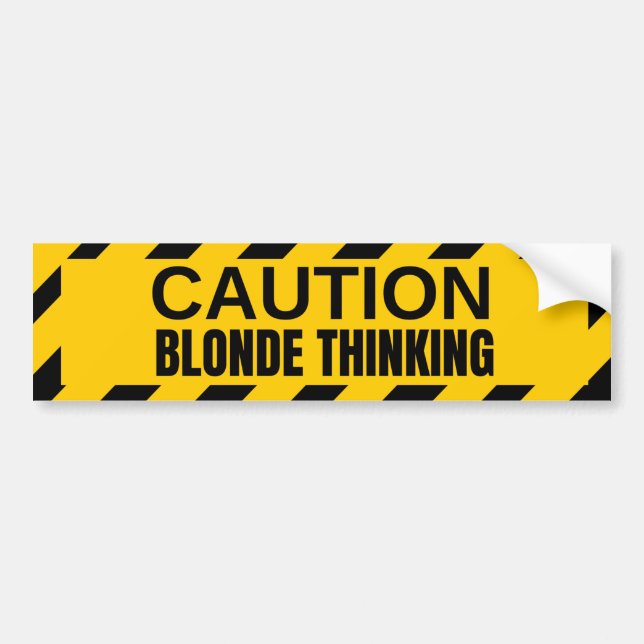 Caution Blonde Driver  Bumper Sticker (Front)