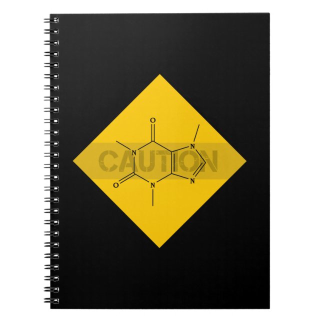 Caution: Caffeine Spiral Notebook (Front)
