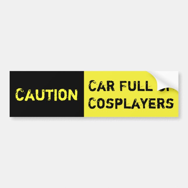 Caution Car Full Of Cosplayers Bumper Sticker (Front)