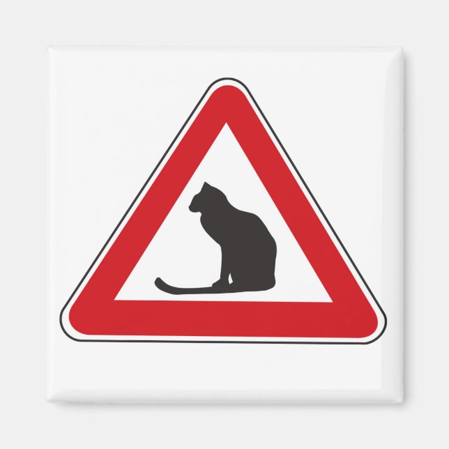 Caution Cats, Traffic Sign, Italy Magnet (Front)