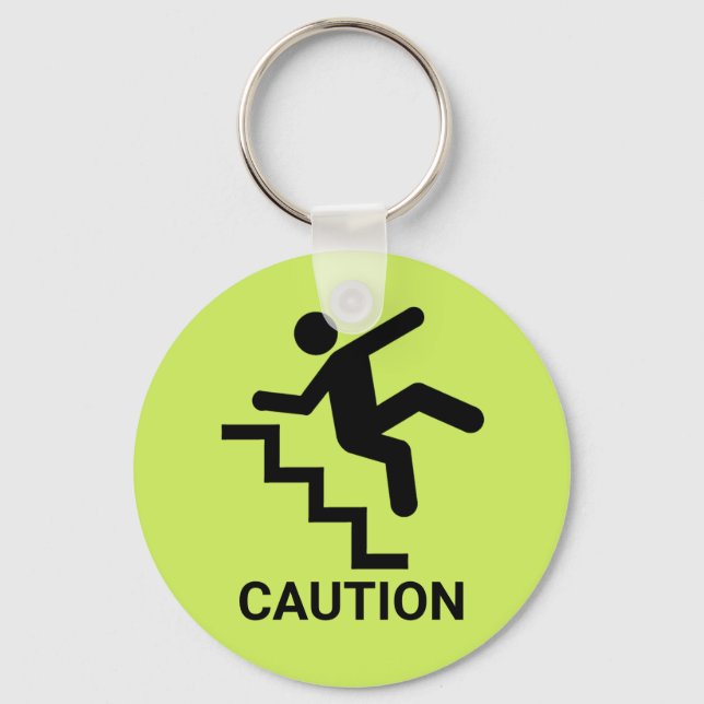Caution Clumsy Key Ring (Front)
