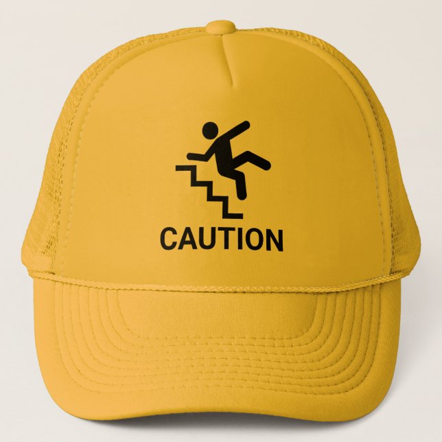 Caution Clumsy Trucker Hat (Front)