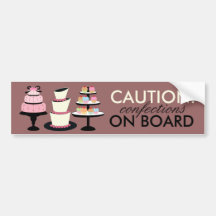 CAUTION: Confections on Board Bumper Stickers