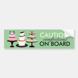 CAUTION: Confections on Board Bumper Stickers