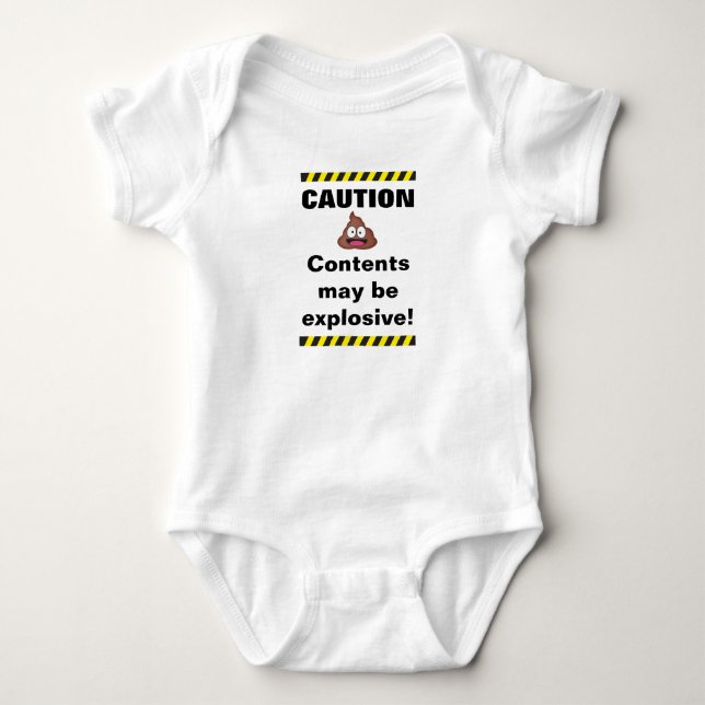 Caution Contents may be explosive! Baby Bodysuit (Front)