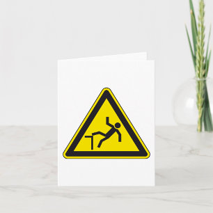 Caution Curb Pedestrian Sign Card