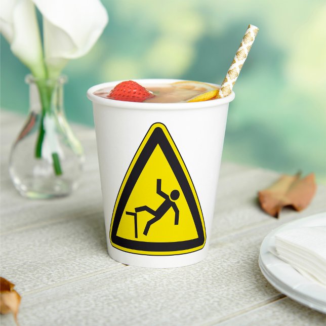 Caution Curb Pedestrian Sign Paper Cups (Creator Uploaded)