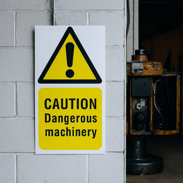 Caution Dangerous Machinery Sign (Creator Uploaded)